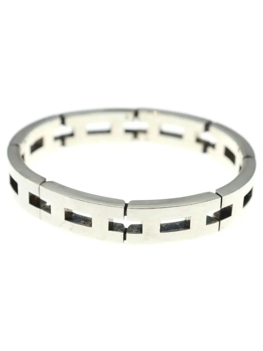 Hermes Vintage Motif Bracelet Silver